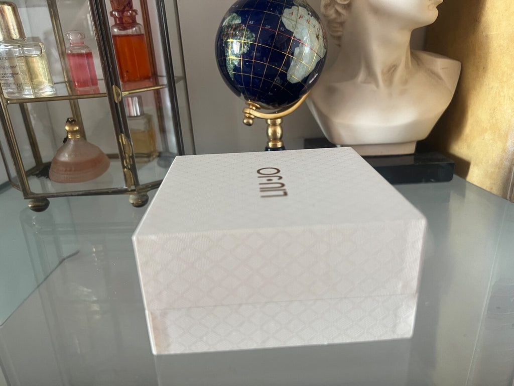 🔴 LIU JO scatola gioiello orecchini, bracciale, pendente panna 10x10 h5 cm