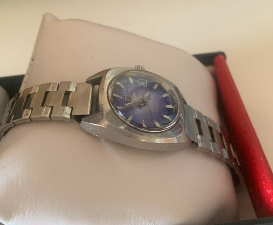 🔴 Orologio donna FULGOR automatico vintage quadrante blu sfumato, funzionante