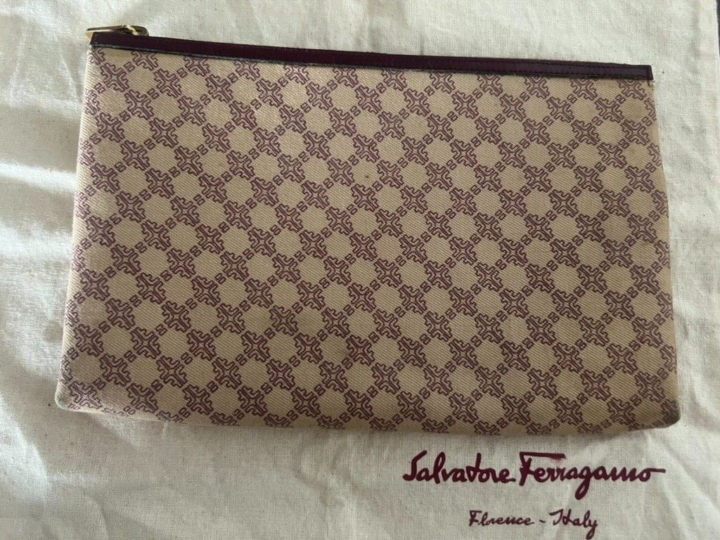 Salvatore Ferragamo Pochette Porte Maquillage Homme Femme Petit Sac Vintage