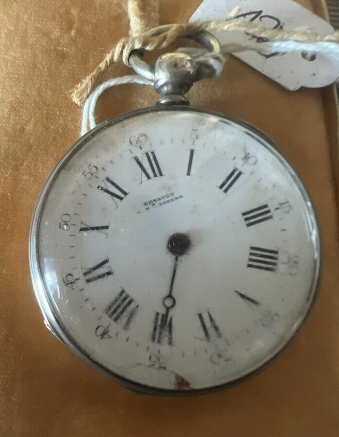 🔴 RENAULT orologio tasca ARGENTO 800 cilindri da revisionare parti vintage