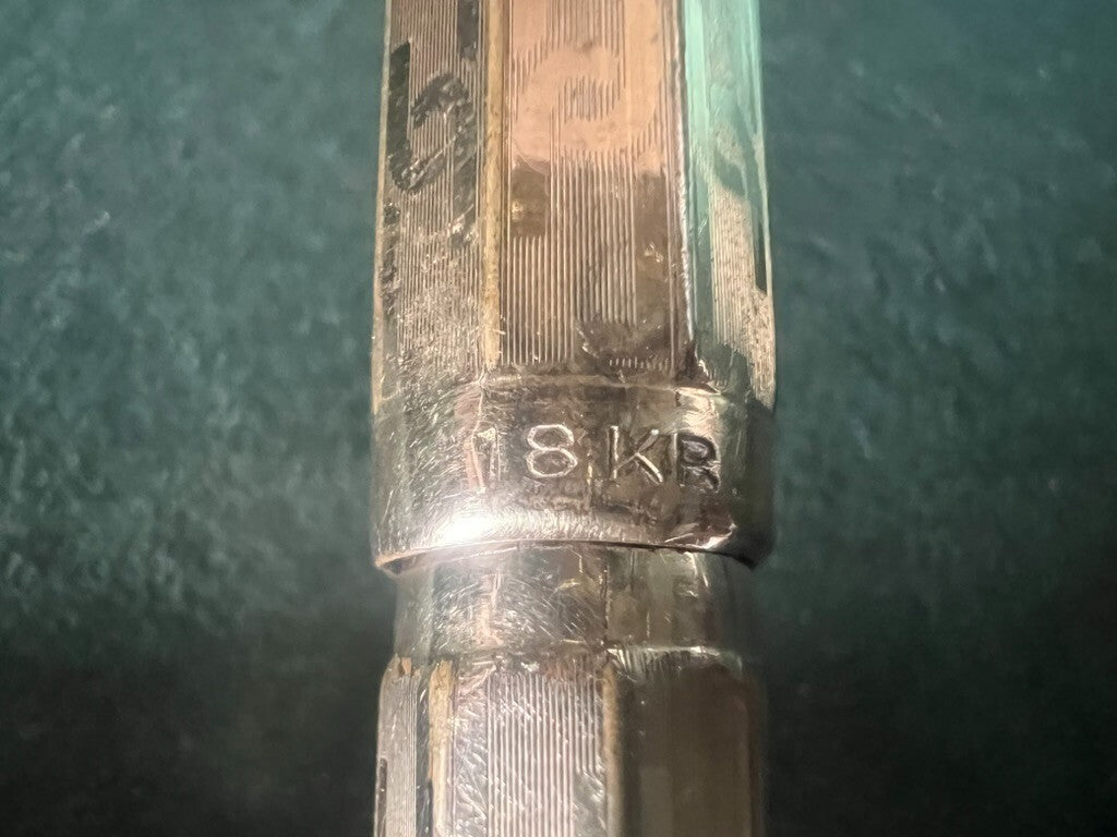 🔴 GOLDSTAR penna stilografica placcata oro pennino ORO pulsante scrive vintage