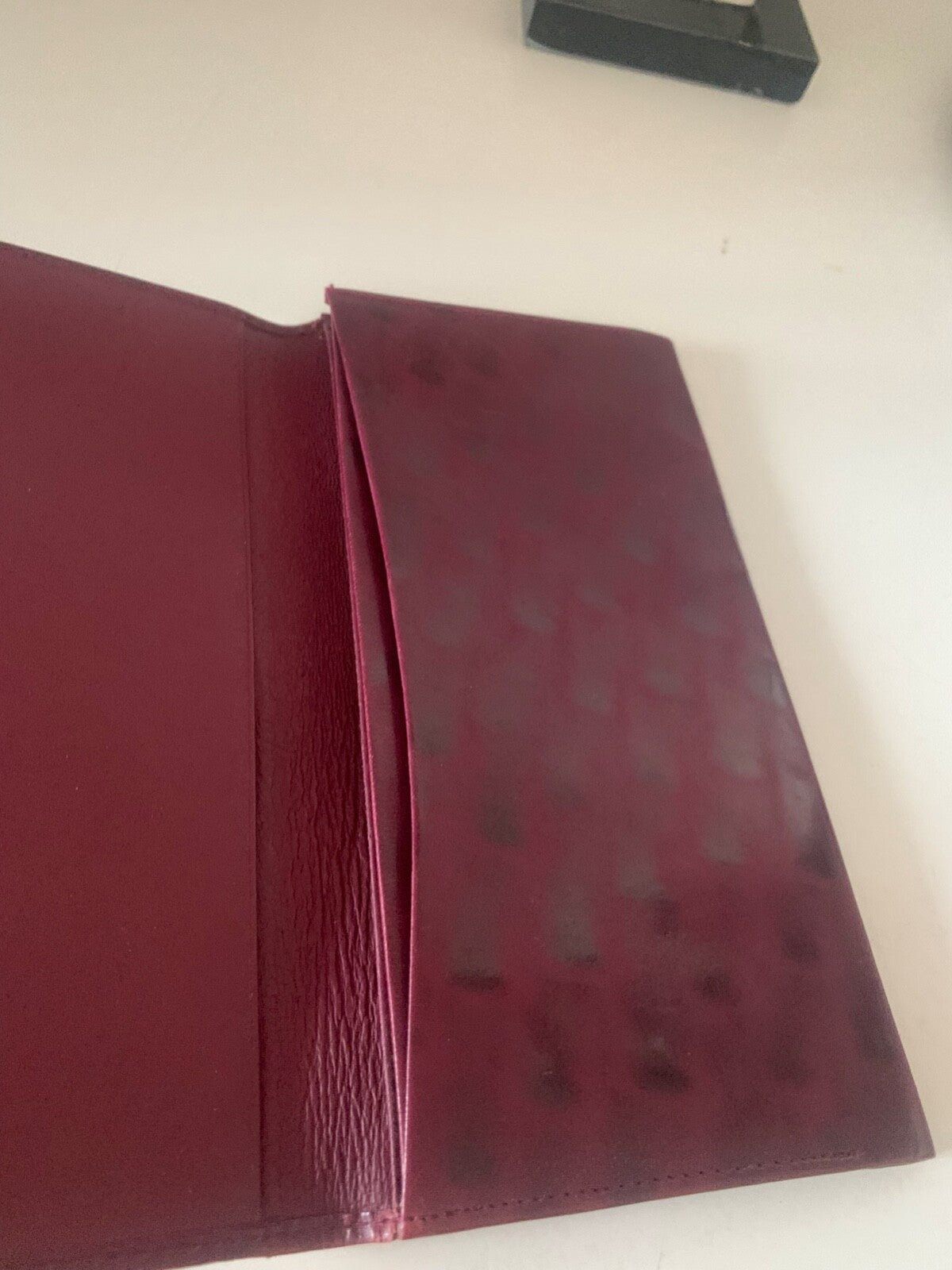 🔴 PORTAFOGLIO artigianale,porta assegni CASSETTO giglio Firenze pelle vintage