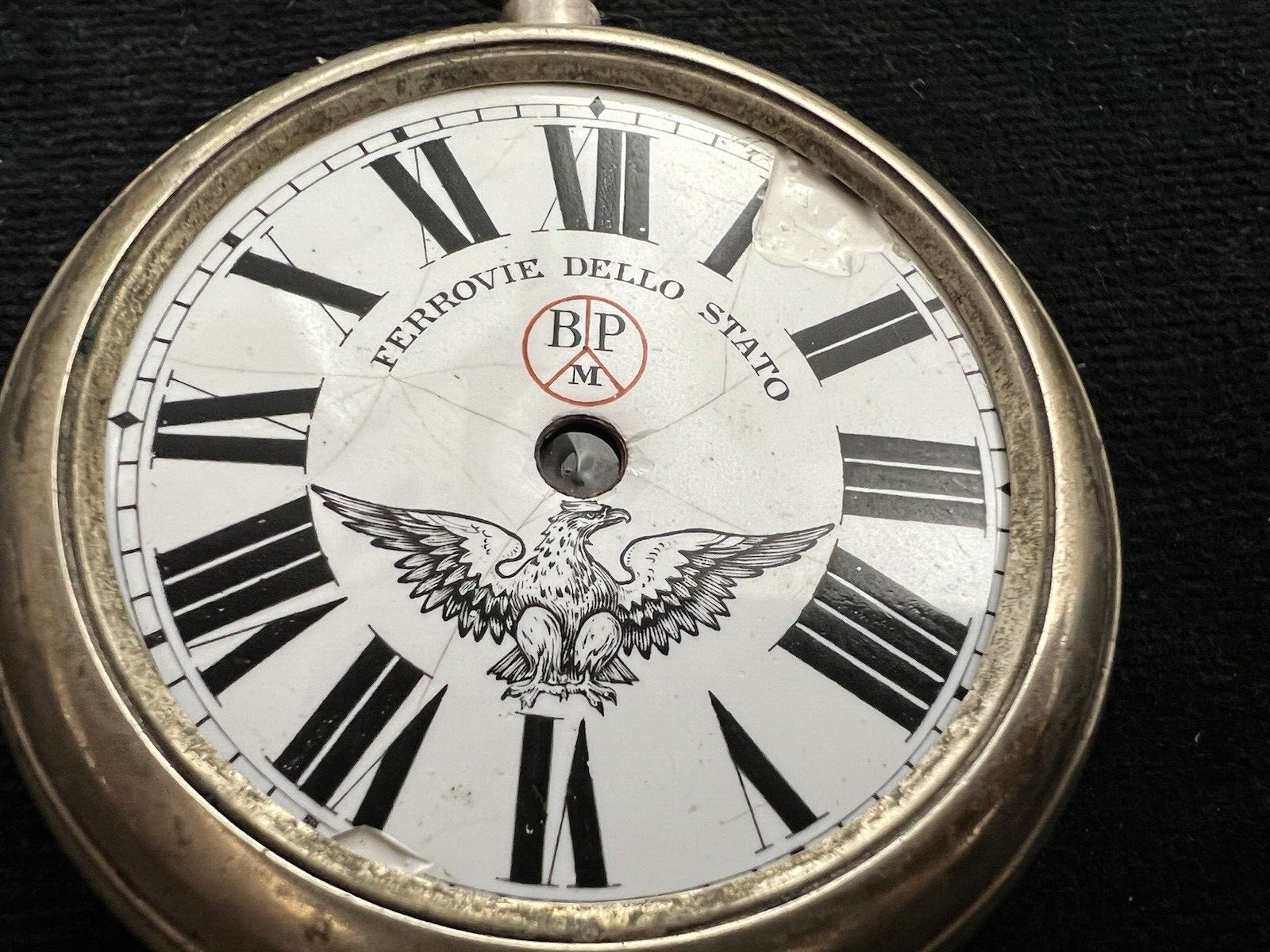 🔴 ROSSKOPF quadrante orologio tasca FERROVIE STATO da revisionare parti vintage