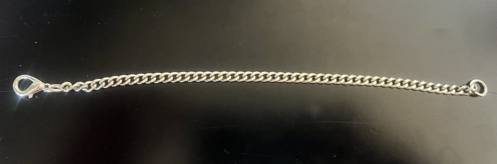 🔴 CATENA orologio tasca cromata con moschettone Lunghezza 22 cm VINTAGE