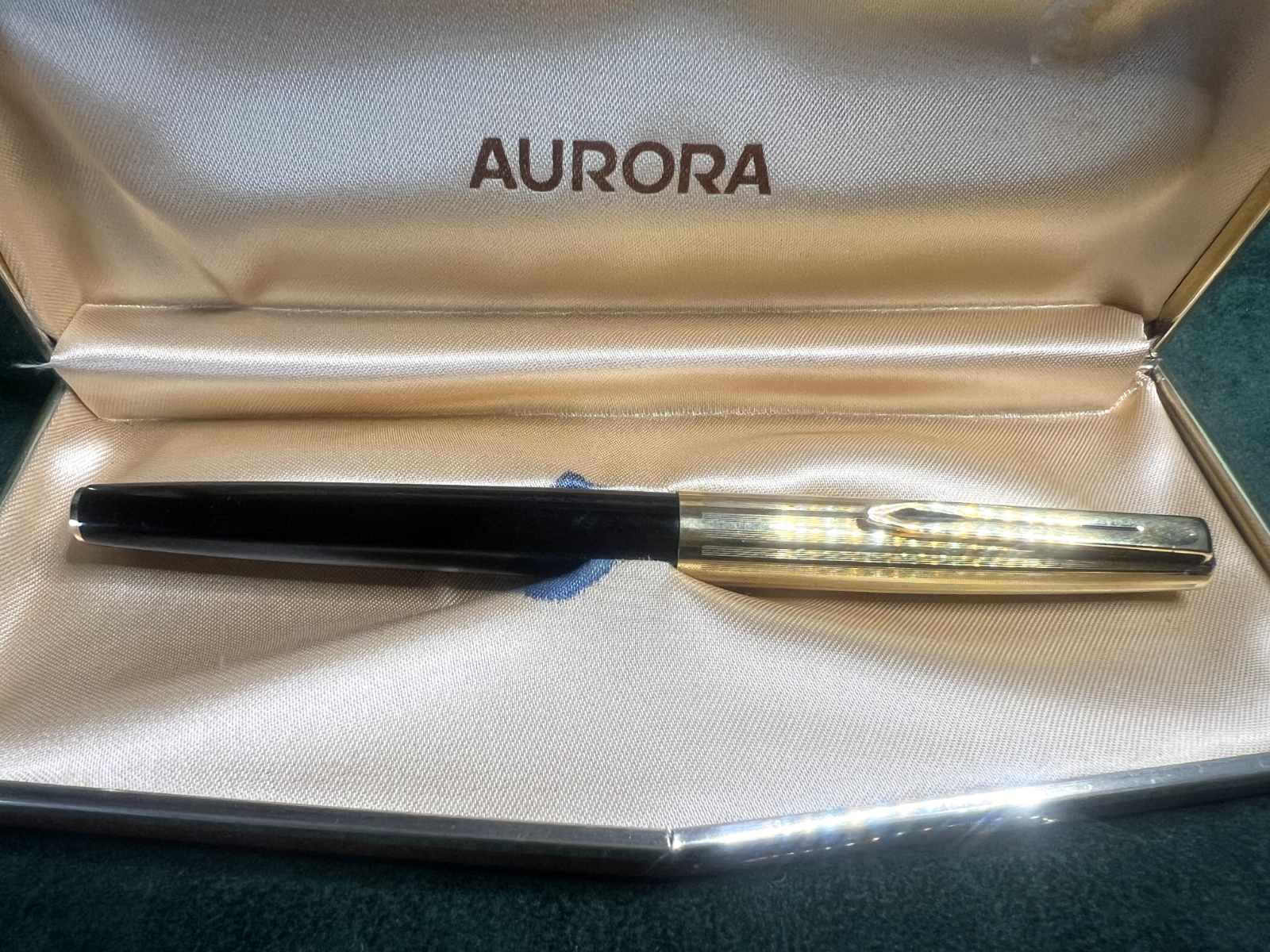 🔴 AURORA penna stilografica 98 cappuccio a righe pennino ORO M vintage A