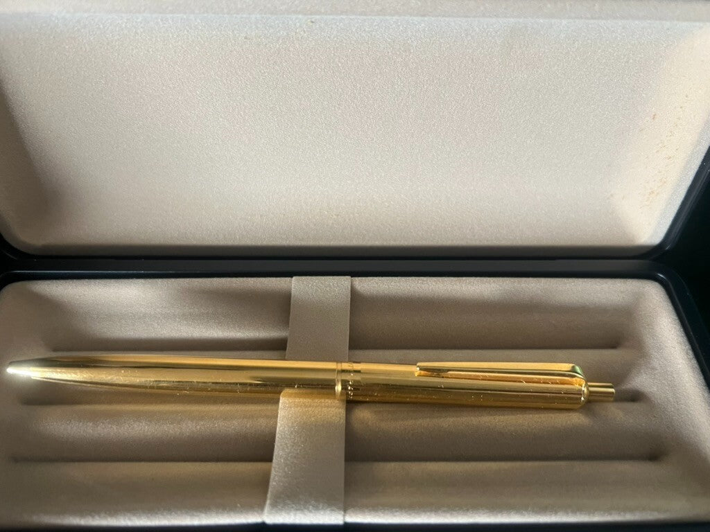 🔴 MONTEGRAPPA penna sfera placcata oro pulsante a scatto scrive