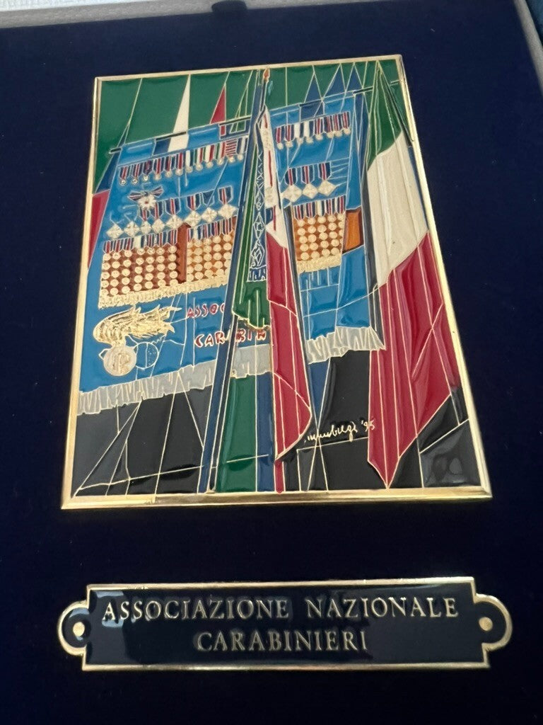 Targa Association National Carabinieri Crest Metal And Varnish IN Case