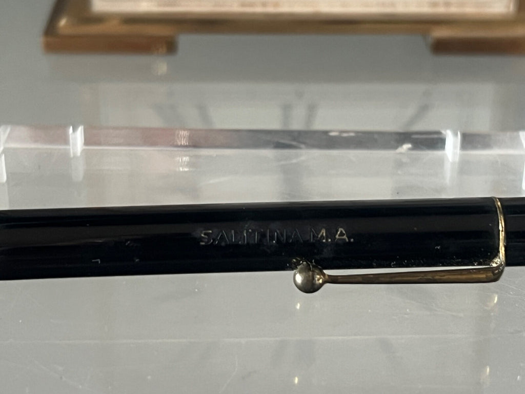 🔴 EUCHESSINA mechanical pencil, black, gold-plated, vintage pencil from the 1970s 