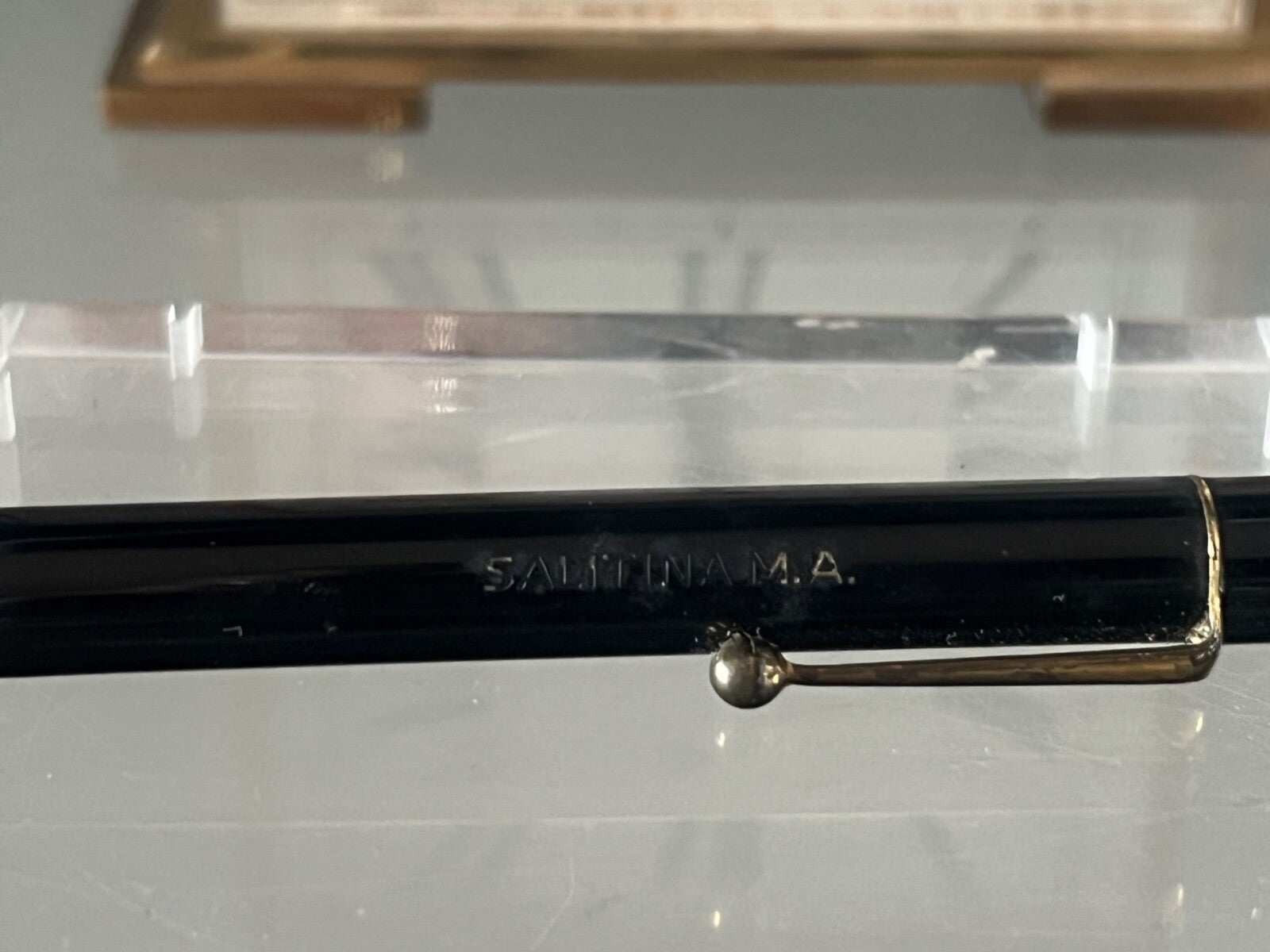 🔴 EUCHESSINA Druckbleistift, schwarz, vergoldet, Vintage-Bleistift aus den 1970er Jahren 