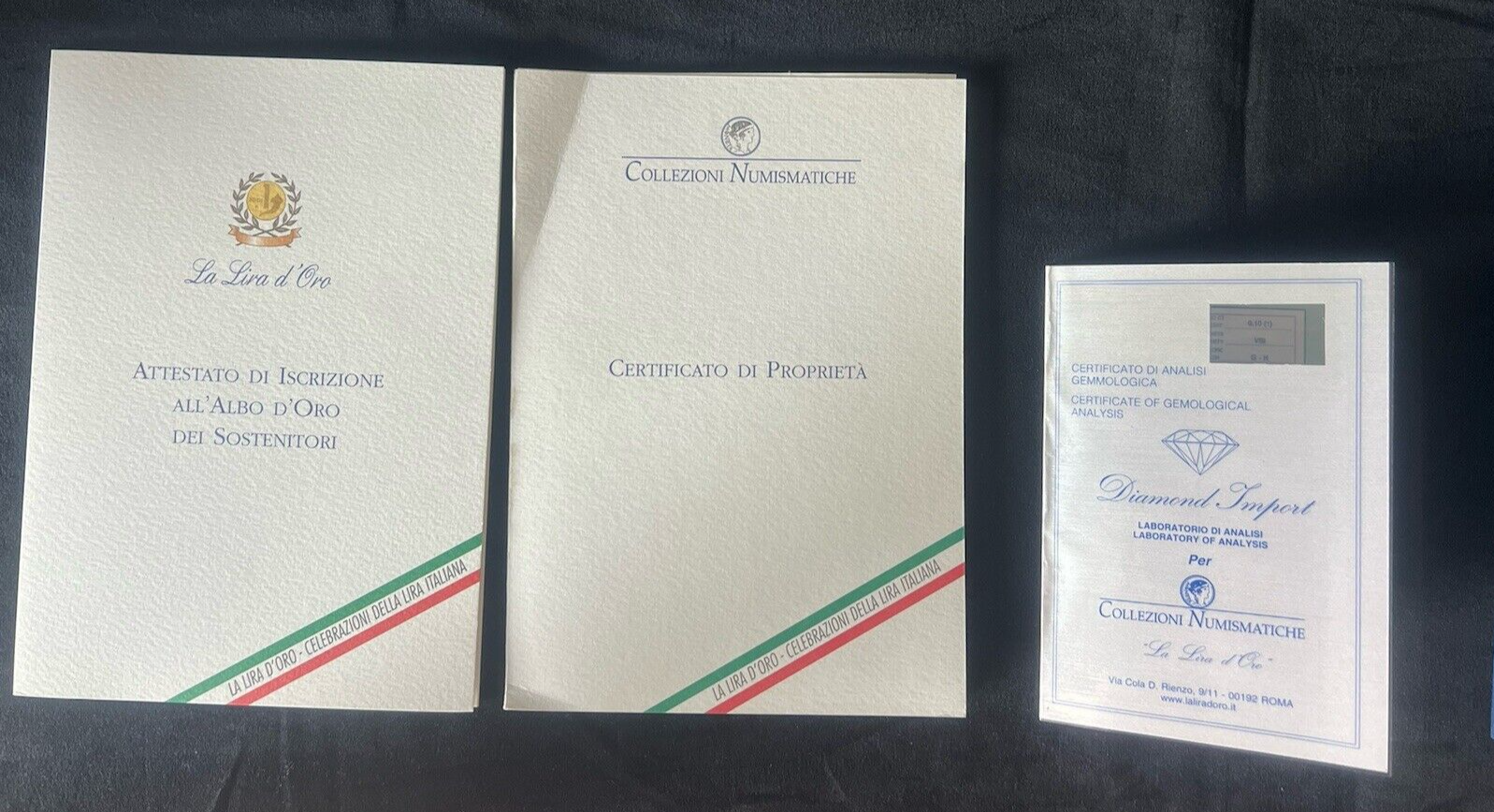 🔴 Scatola MONETA LIRA ORO certificato diamante astuccio custodia SPECIALE