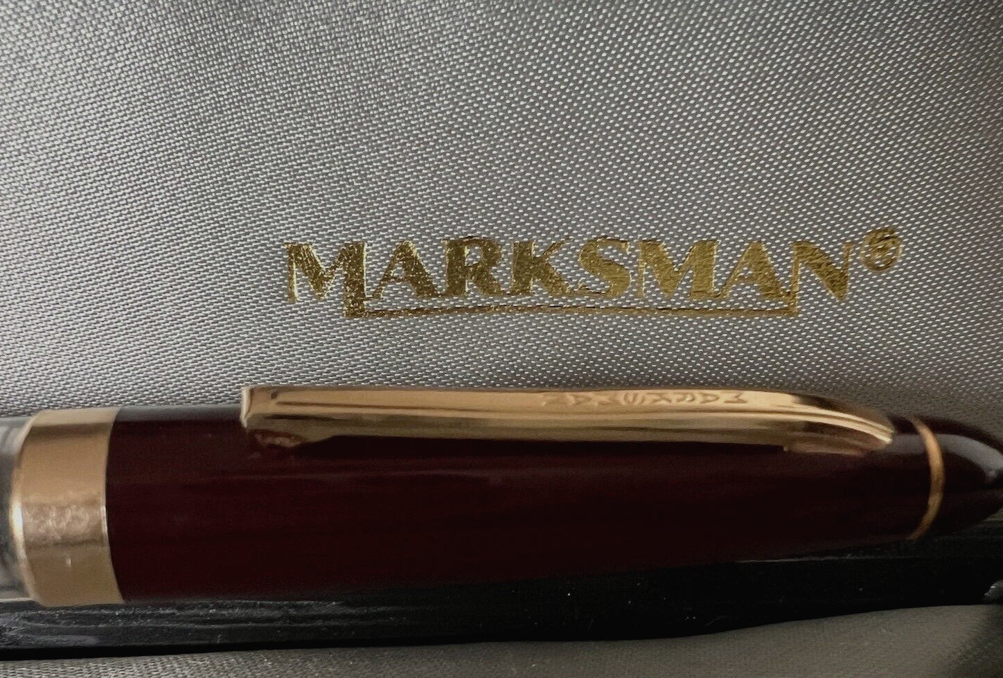 🔴 MARKSMAN penna stilografica nera profili dorati a cartuccia scrive vintage