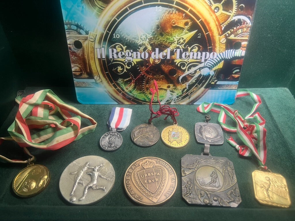 🔴 Medaglie SPORTIVE al merito metallo con nastri vintage LOTTO n.20