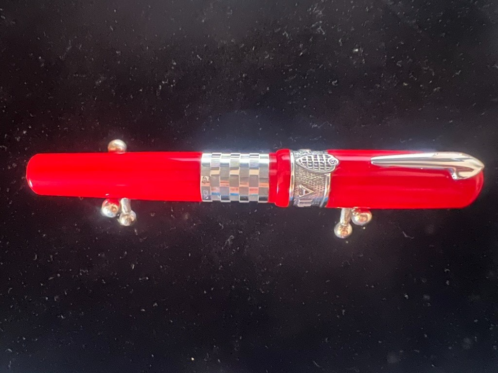 🔴 DELTA penna stilografica Alfa Romeo Giulietta rossa Argento 925 e ORO 18 KT M