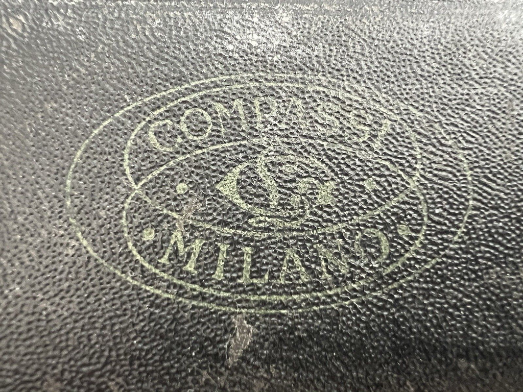 🔴 COMPASSI MILANO disegno tecnico ottone scatola velluto legno pelle VINTAGE