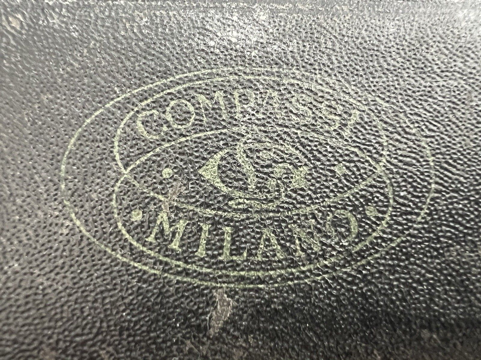 🔴 COMPASSI MILANO disegno tecnico ottone scatola velluto legno pelle VINTAGE