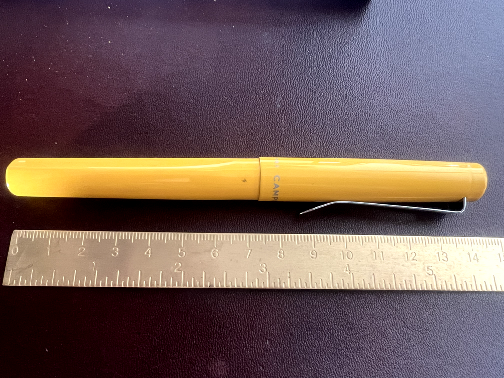 🔴 CAMPO MARZIO penna stilografica lacca gialla profili cromati design scrive