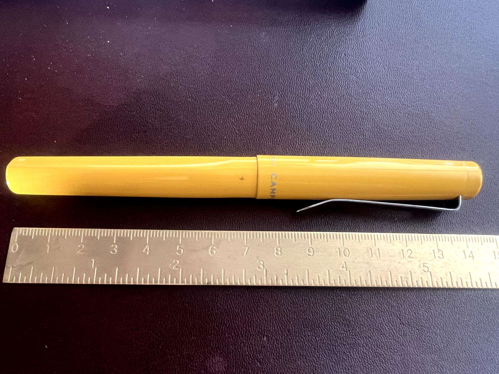 🔴 CAMPO MARZIO penna stilografica lacca gialla profili cromati design scrive