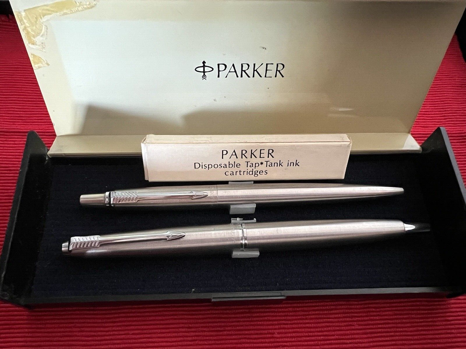 Parker Stylo-Plume Stylo à Plume 45 Pilotes de Chasse Chrome Cartouche Et Ball