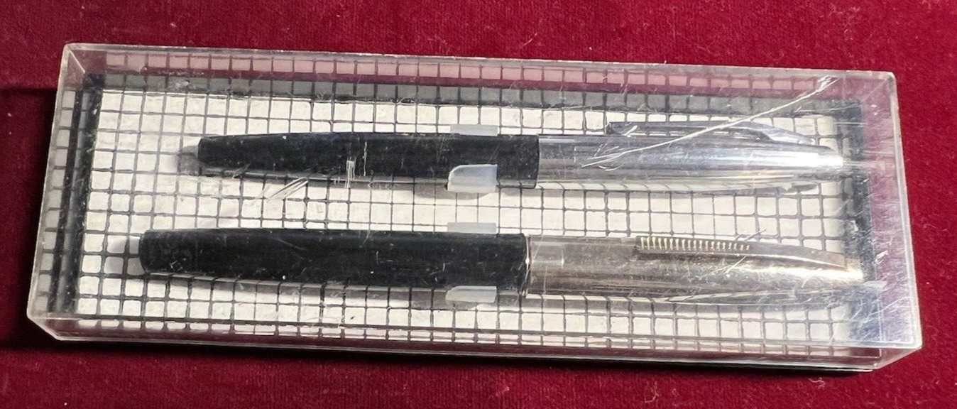 🔴 Penna stilografica PISTONE pennino ORO + penna sfera celluloide antiche 1940