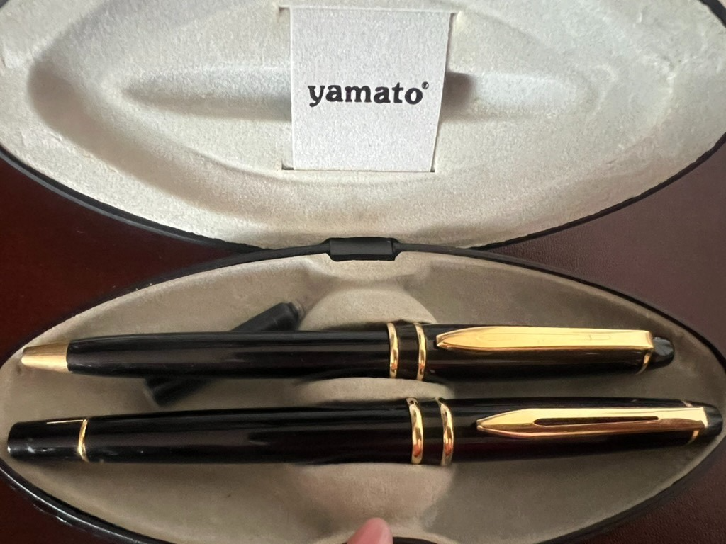 🔴 YAMATO penna stilografica e sfera nere scrivono con astuccio