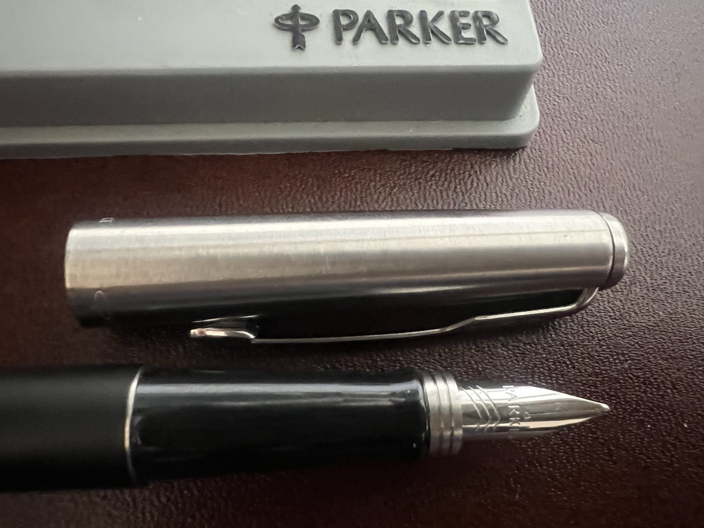 Parker Stylo-Plume Stylo à Plume Noire Chrome M Avec Cartouches Écrit Vintage