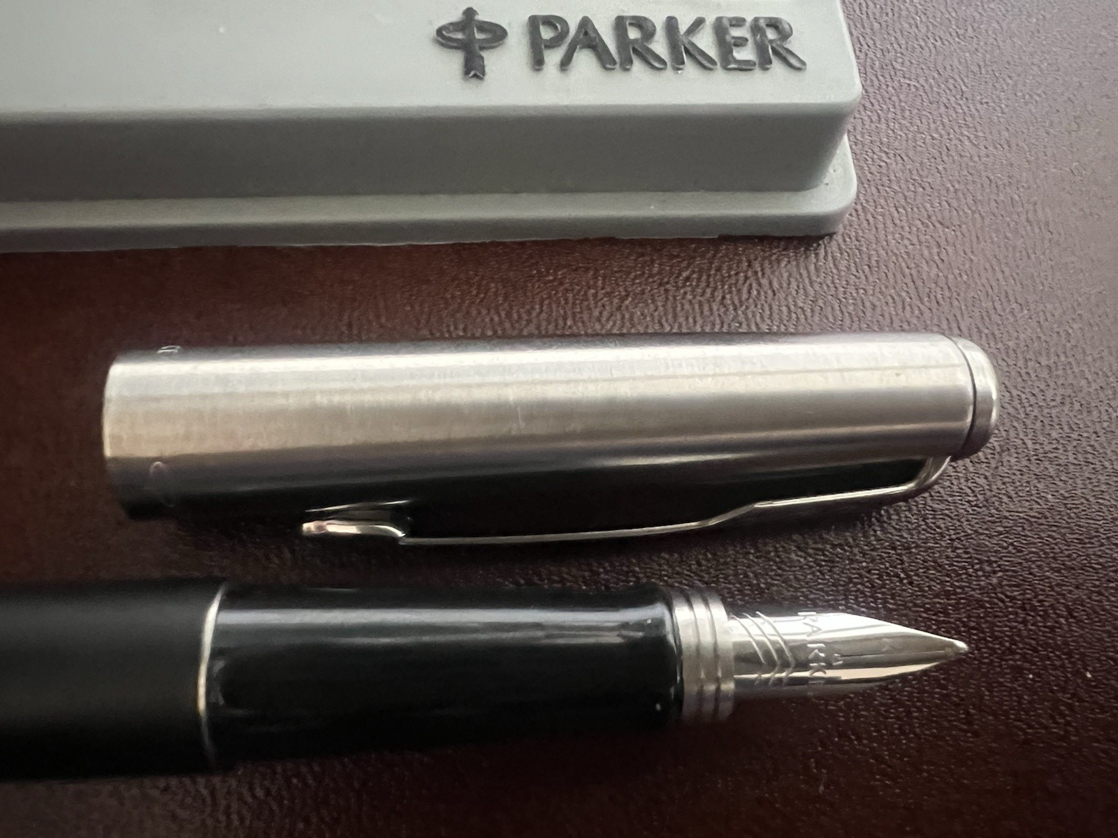 Parker Stylo-Plume Stylo à Plume Noire Chrome M Avec Cartouches Écrit Vintage