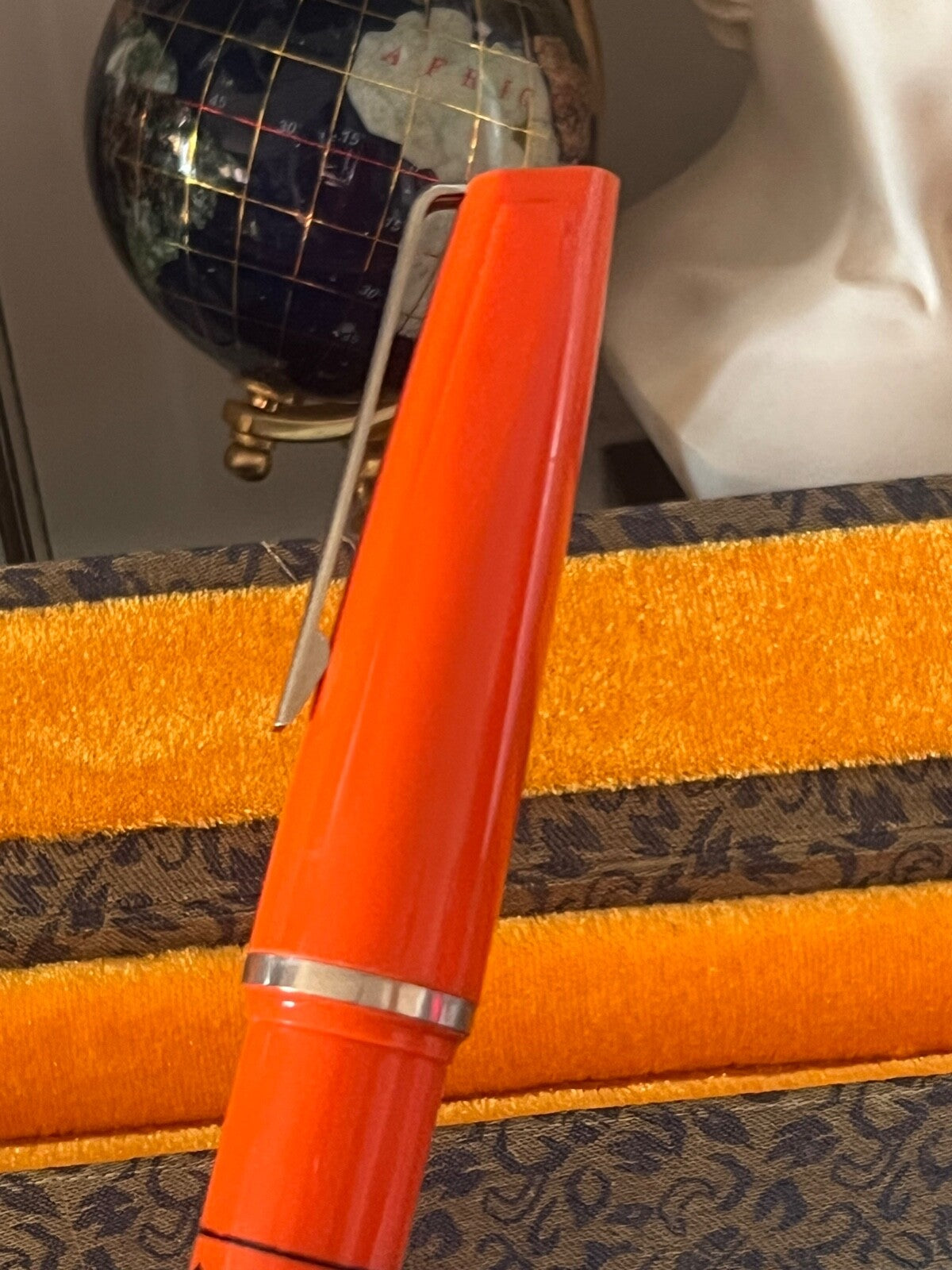 🔴 GIUBILEO penna sfera ROMA ANNO SANTO 1975 arancione formato GIGANTE vintage