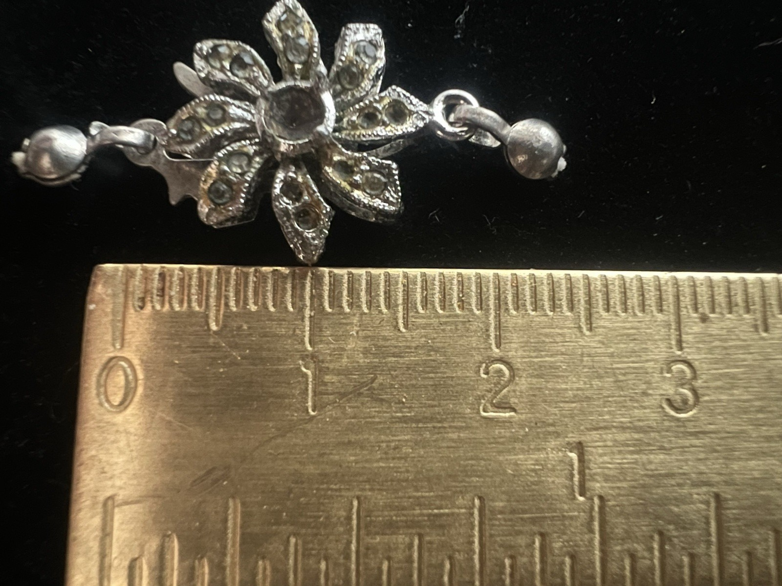 Silber 800 Verschluß Halskette Haken 1 Draht mit Steinen Vintage