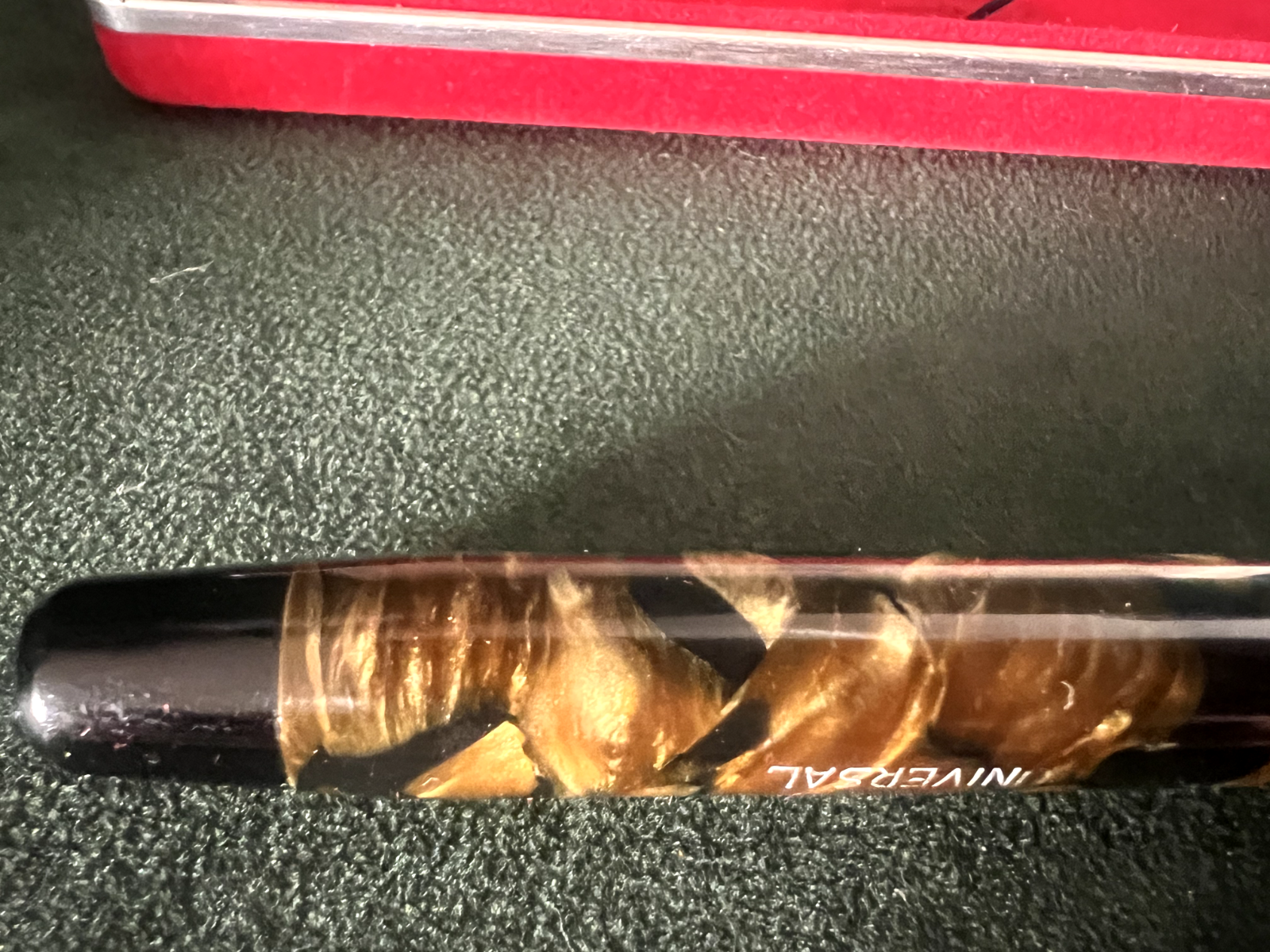 🔴 UNIVERSAL penna stilografica celluloide con pulsante scrive vintage 1940