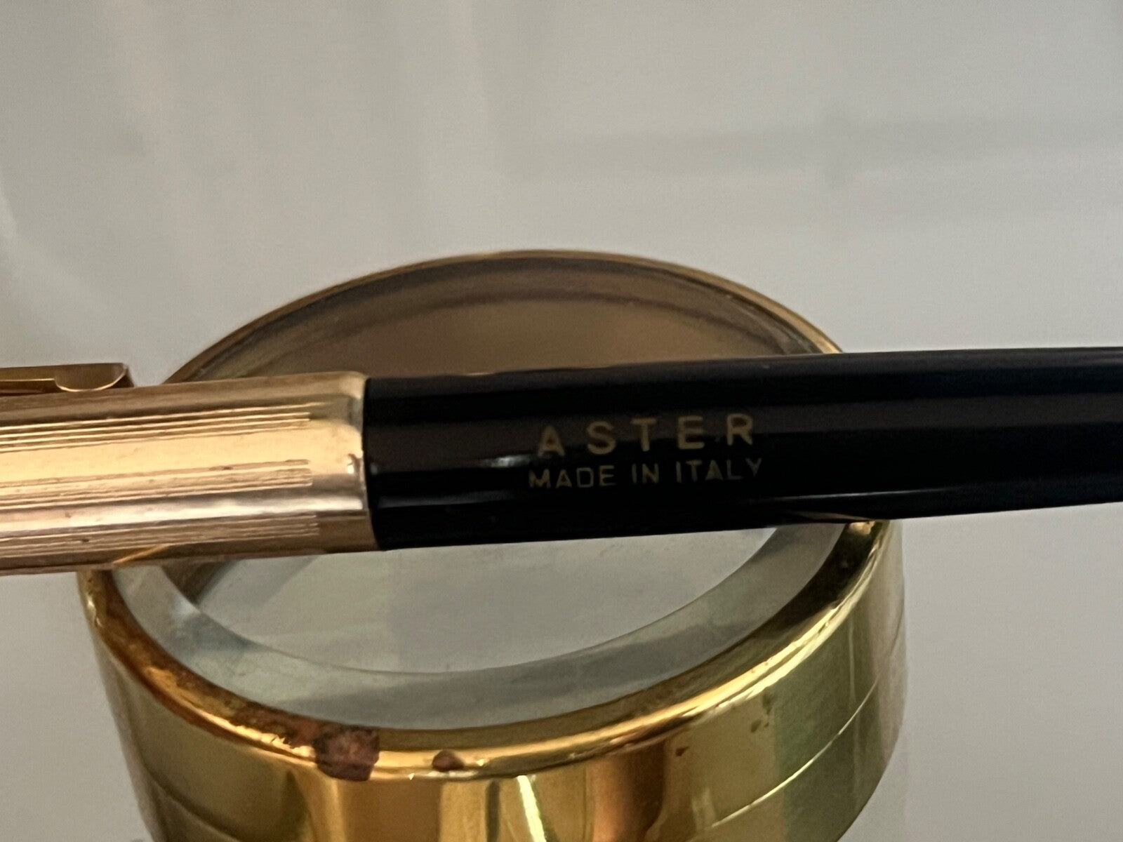 🔴 ASTER PISTON fountain pen black body Mercury nib Italian vintage 
