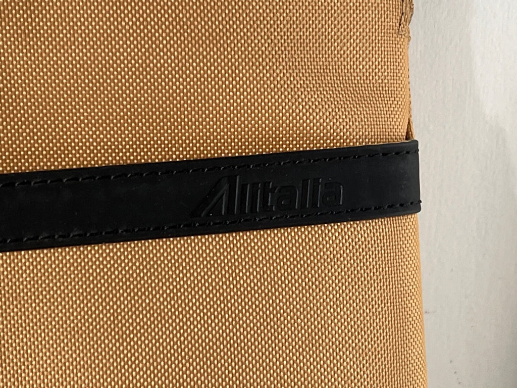 🔴 BULGARI pochette Alitalia porta IPAD organizer viaggio tessuto champagne L26