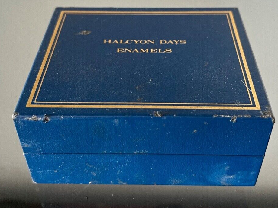 🔴 Scatola box orologio tasca inglese custodia HALCYON DAYS ENAMELS
