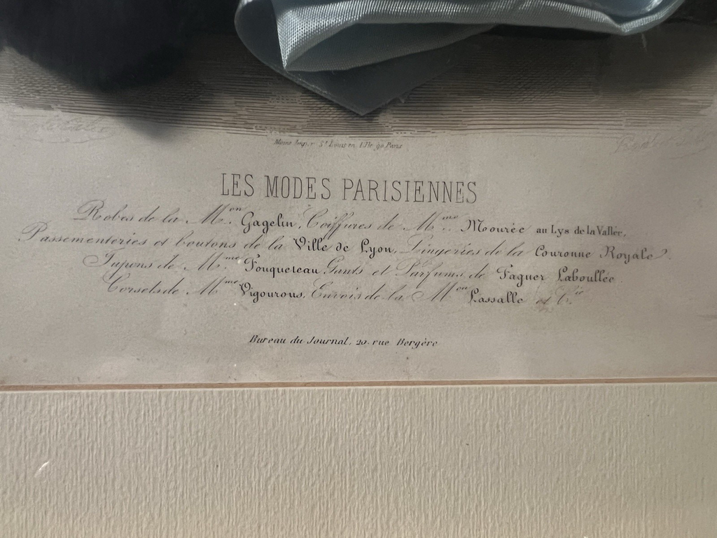 Print Fashion French With Fabric Dimensional Les Modes Parisiennes Vintage