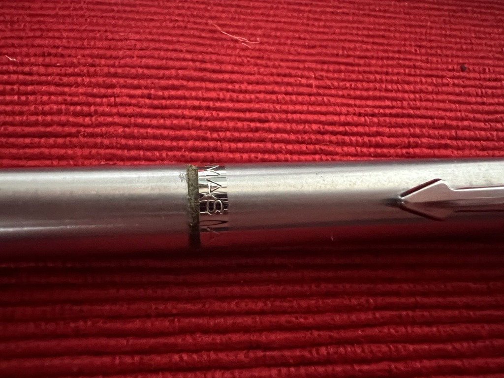 Grand-Mère Penne Sphère Chrome Métal Bouton Automatique Scrivono Italiane Cru