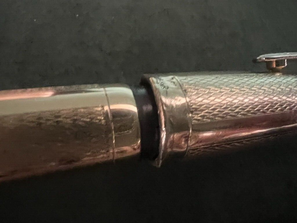 Columbus Extra Stylo-Plume Stylo à Plume Plaqué Or 18 KT Levier Écrit Vintage