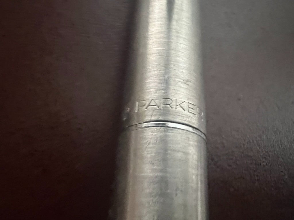 🔴 PARKER 45 penna stilografica cromata a cartuccia pennino M scrive vintage