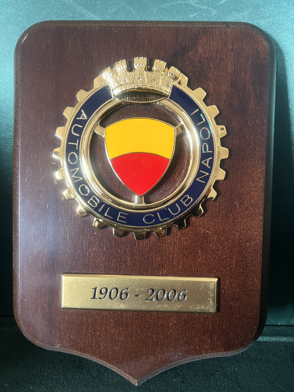 🔴 AUTOMOBIL CLUB NAPOLI Auto-Motorrad-Metallplakette und Emaille-Wappen 1906–2006 