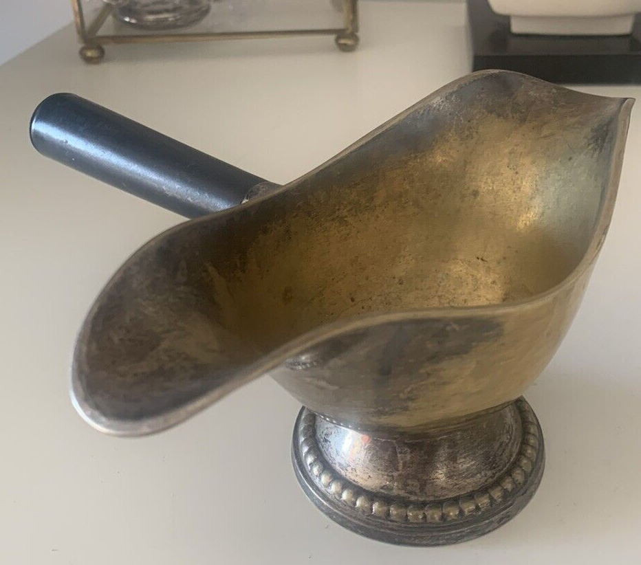 Saucière De Table en Métal Avec Manche, Élégant Production Vintage 