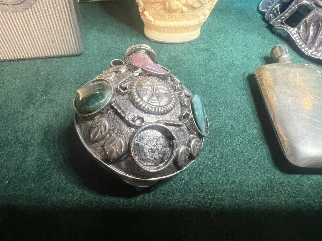 🔴 Porta PROFUMI ESSENZE da borsa toilette con specchio 5 PEZZI vintage
