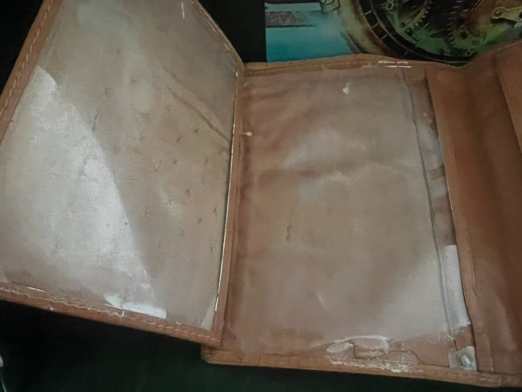 CARTIER Women's Wallet Document Holder Leather Flower ORIGINAL Vintage