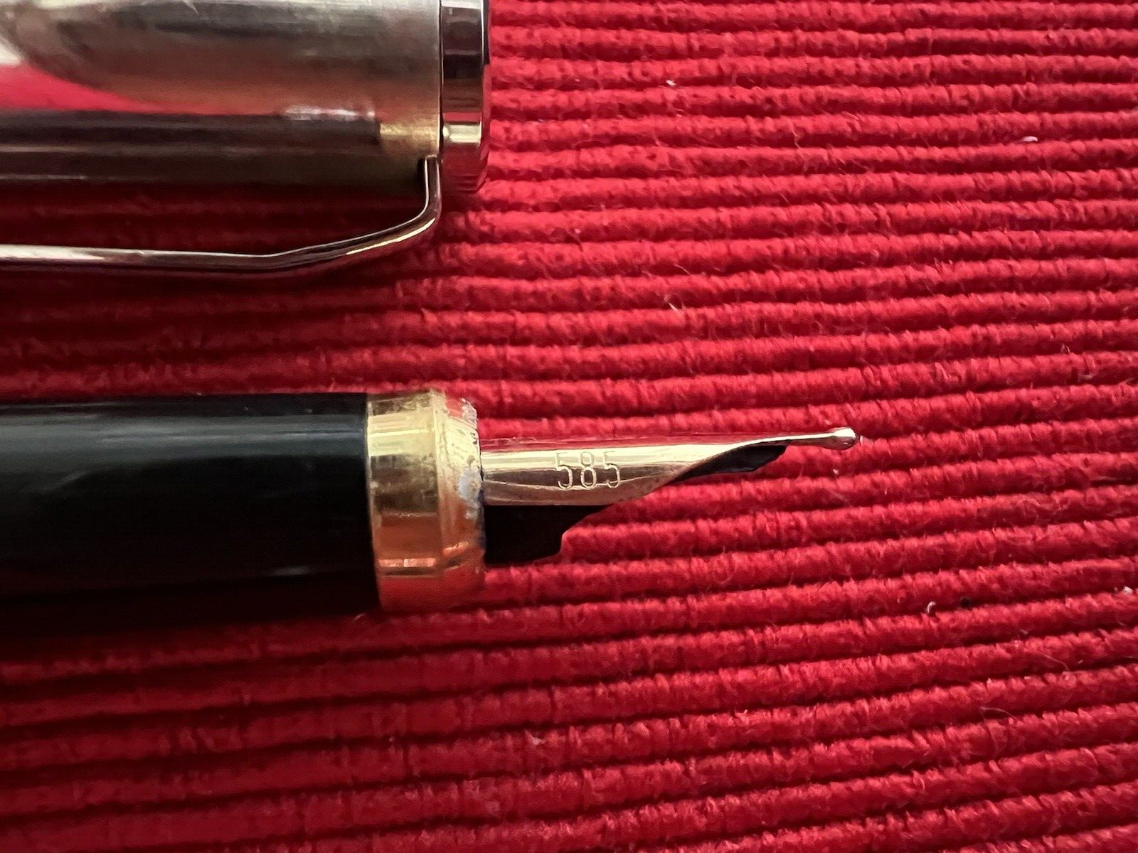 Stylo-Plume Stylo à Plume Argent 925 Cartouche Or 14K Vintage 1970 N4