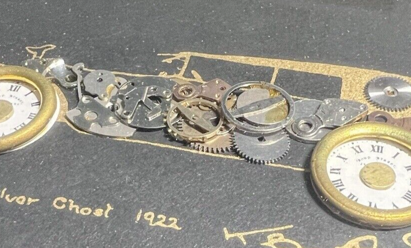 🔴 KEN BROADBENT movements authentic Rolls Royce car painting 17x14.5 cm 