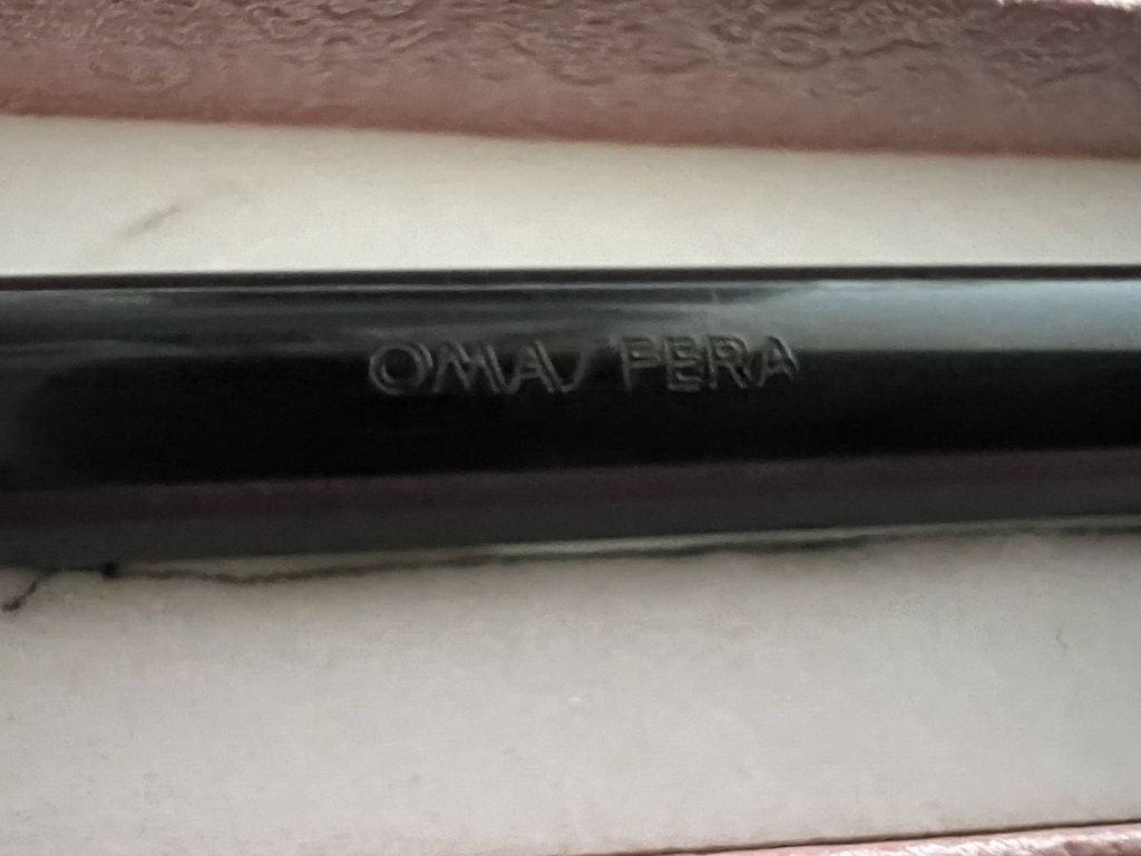 🔴 OMAS penna sfera stiloforo nera scrivania con SUPPORTO scrive vintage D