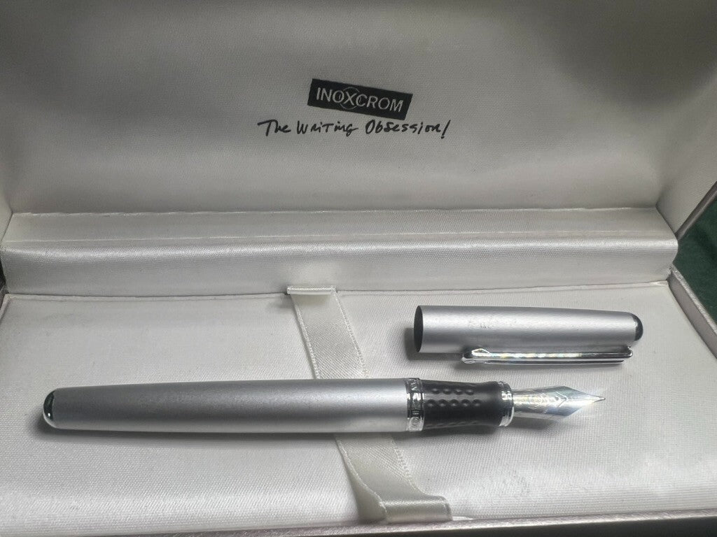 Inoxcrom Stylo-Plume Stylo à Plume Laque Aluminum à Cartouche Jamaisé Utilisé 