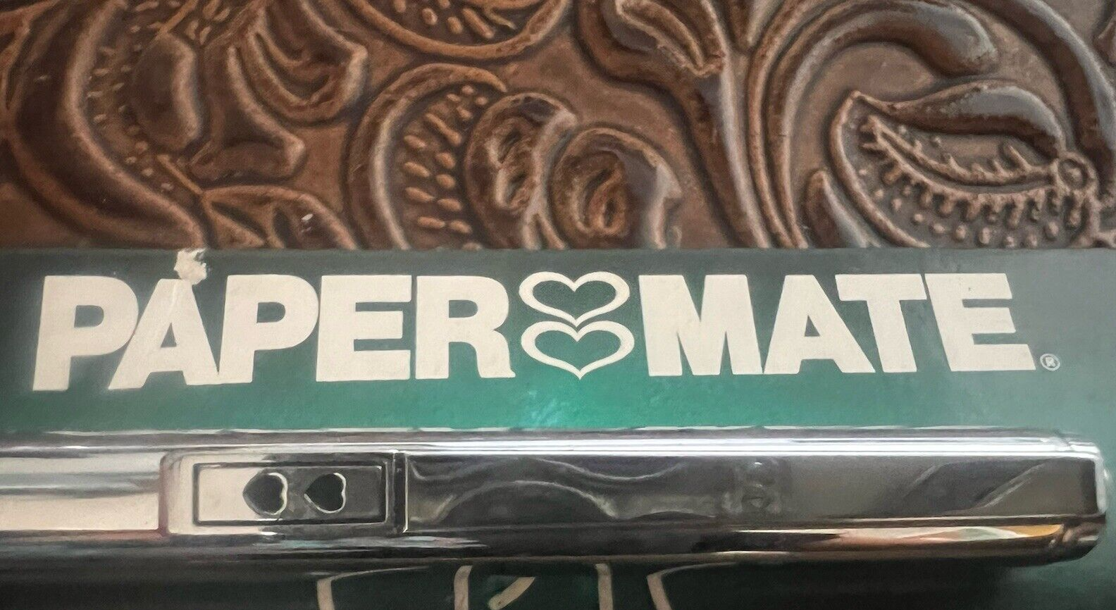 🔴 PAPERMATE Druckbleistift mit schwarzer Chromkappe und Minen im Vintage-Stil 