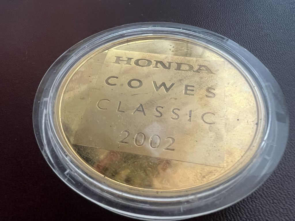 Medaille HONDA Cowes Classic Powe Boat 2002 Vergoldet Premio