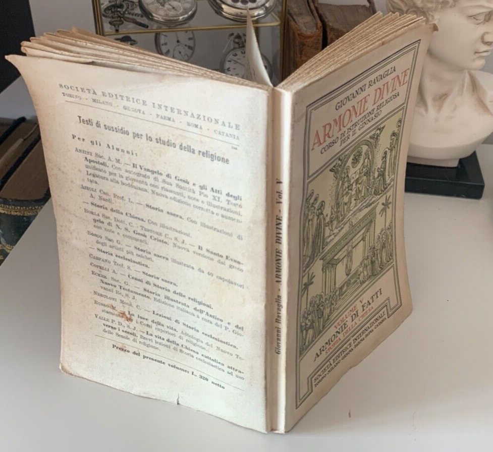 🔴 Libro ARMONIE DIVINE Giovanni Ravaglia Editrice internazionale vintage 1932