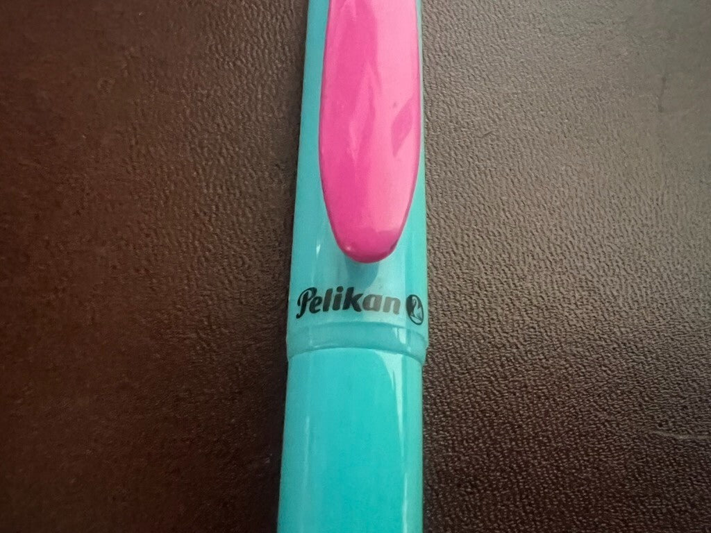 🔴 PELIKAN Primapenna Füllfederhalter, blau-rosa, unbenutzt, Größe M, Vintage 
