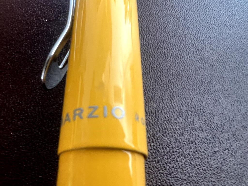 🔴 CAMPO MARZIO penna stilografica lacca gialla profili cromati design scrive