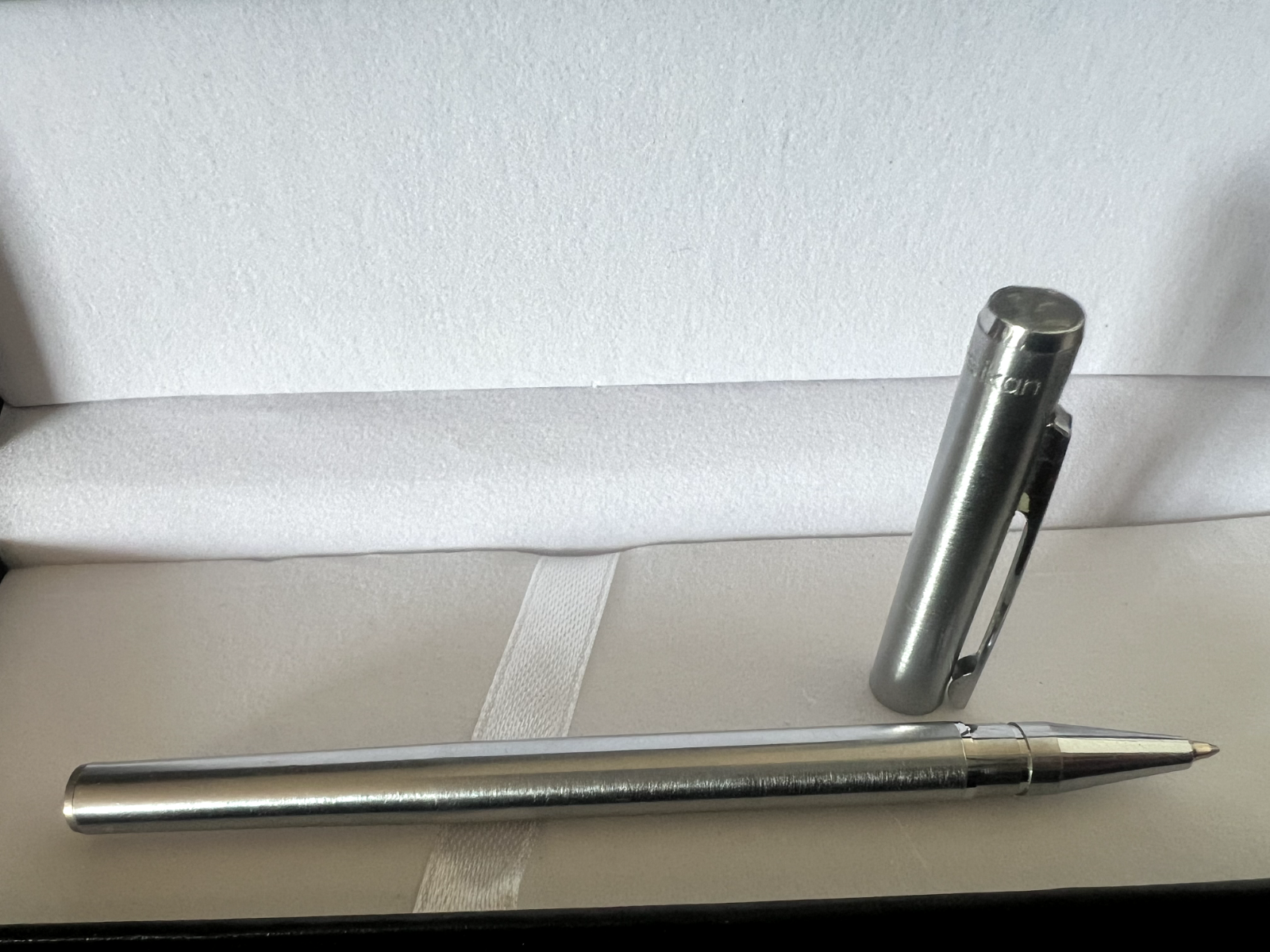 🔴 PELIKAN penna sfera cromata con refill roller scrive vintage